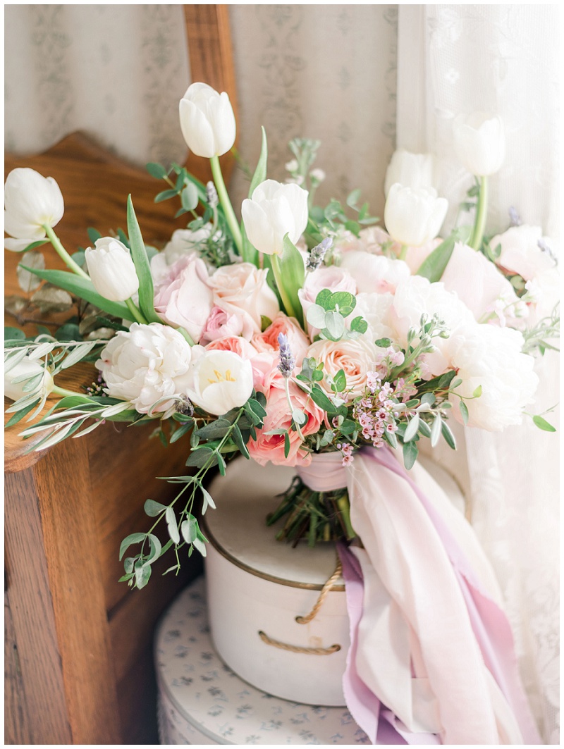 spring wedding bouquet, tulip wedding bouquet, Barn Venues in East TN