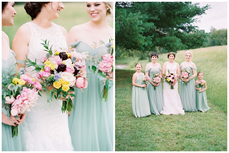sage green bridesmaids dresses, Jonesborough TN Storybrook Farm Wedding, Johnson city wedding photographer