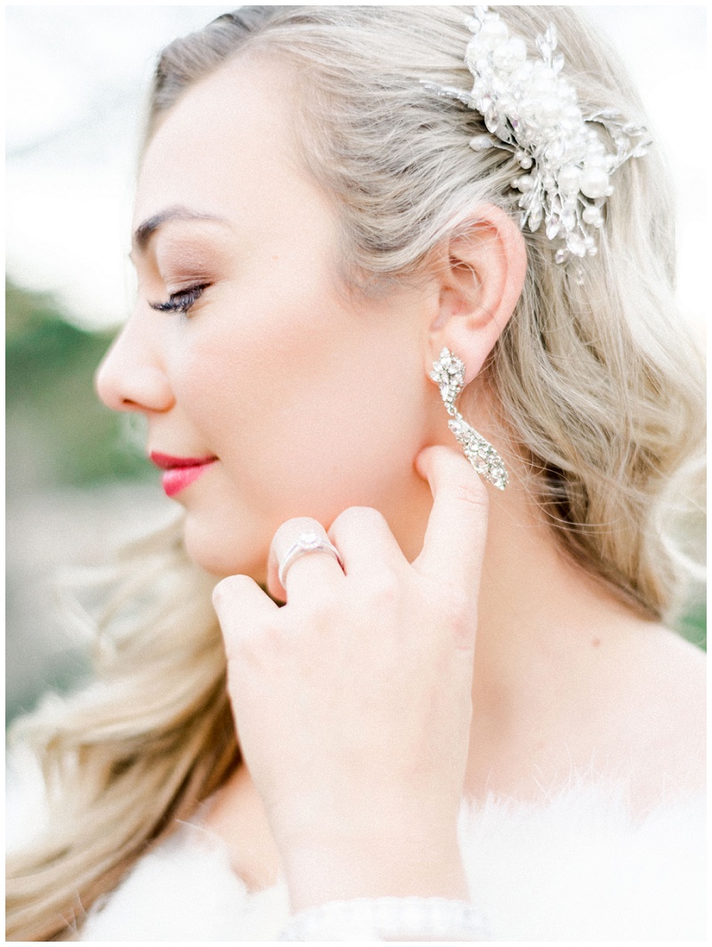 bridal hair piece, bridal earrings, Waterstone Venue Johnson City TN