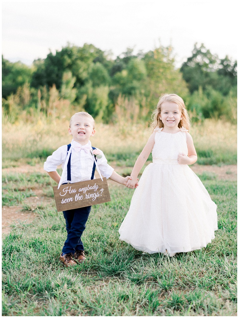 The Homeplace at Johnston Farm Wedding, ringbearer and flower girl ideas, Knoxville barn wedding venues