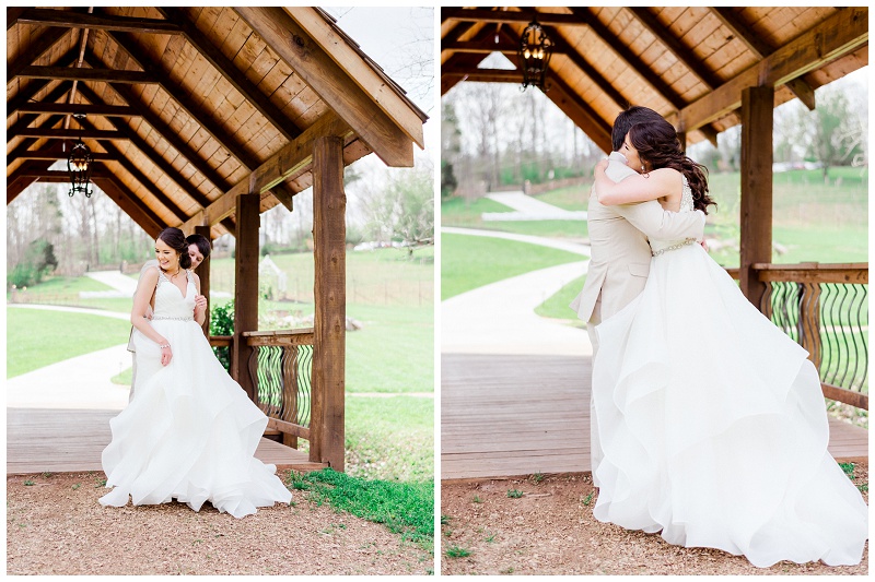 Ramble Creek Athens TN Wedding, Knoxville TN Barn wedding venues, bride and groom first look