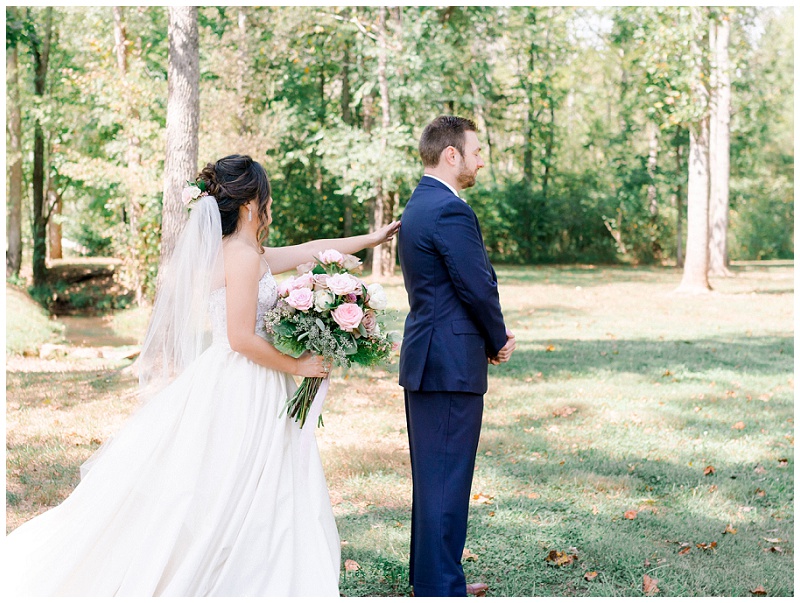 Ramble Creek Events, first look bride and groom pictures