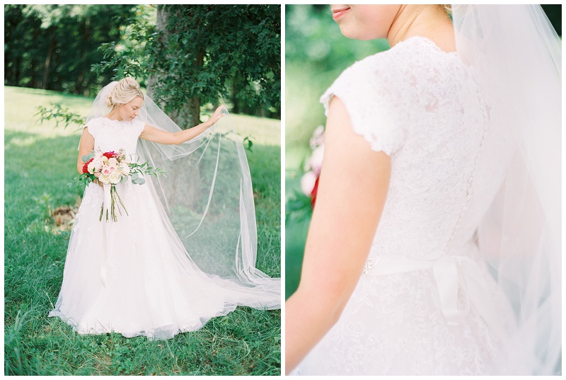 Lace wedding dress, modest bridal fashion