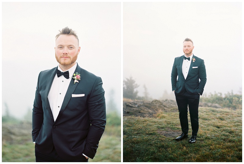 Roan Mountain TN Elopement, black suit for grooms