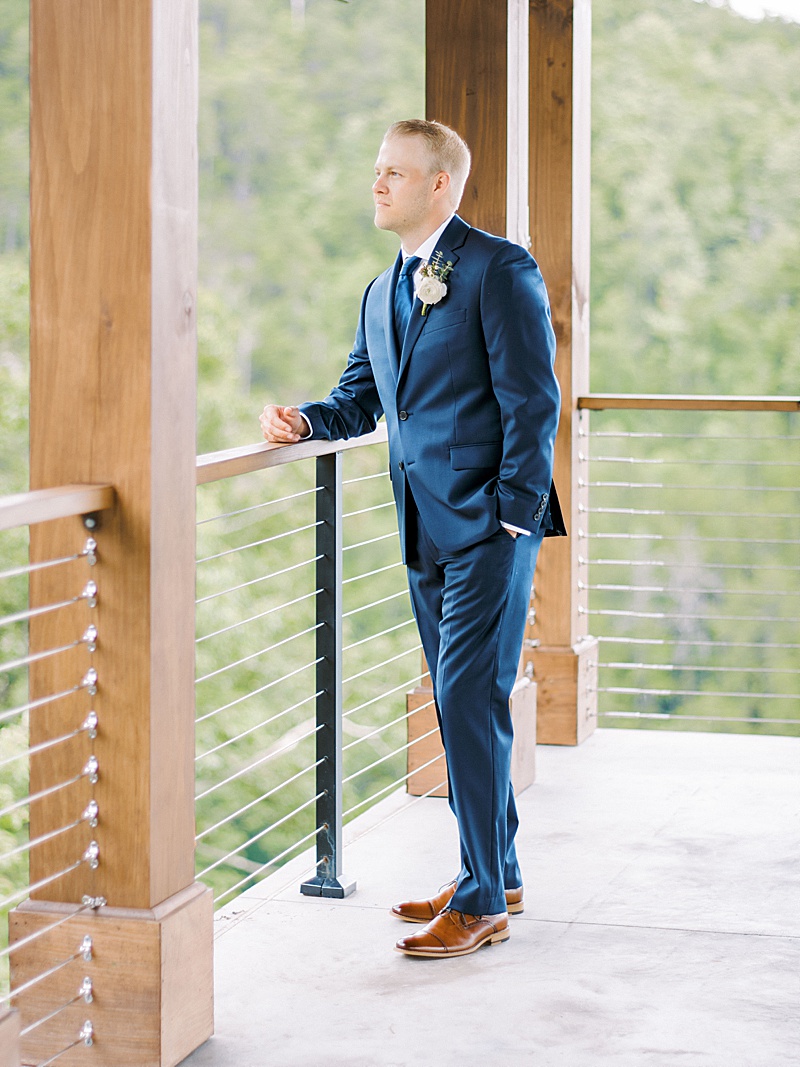 Groom posing at The Trillium Venue in Sevierville, TN.